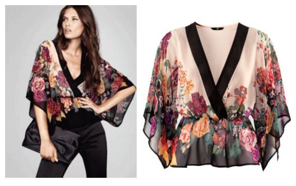 Free shipping American and European 2013  women's loose big flower print slim waist  wide-sleeved kimono paragraph chiffon shirt