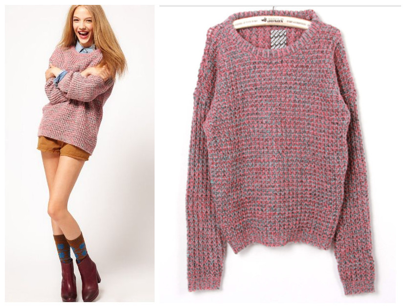 Free shipping, American and European style, 2012 fashion colorful long sleeve women pullovers sweater, 1color,  Free size