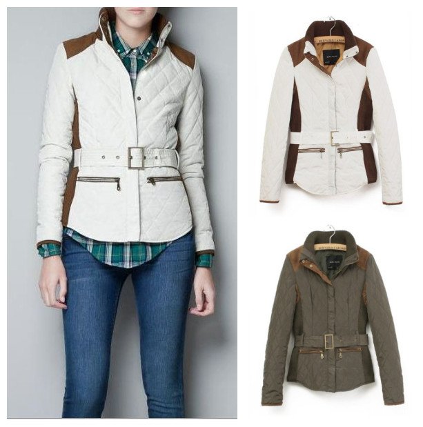 Free shipping, American and European style 2012 new fashion belt short cotton-padded  women jacket, 2 colors, S,M,L sizes