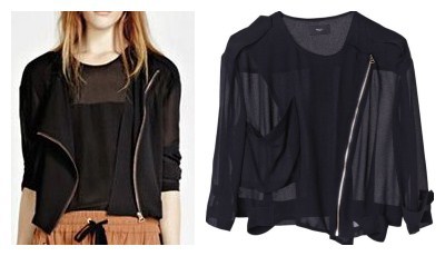 Free Shipping American and European Style 2012 women  oblique zipper turn-down collar chiffon cardigan coat shirt  S,M,L size