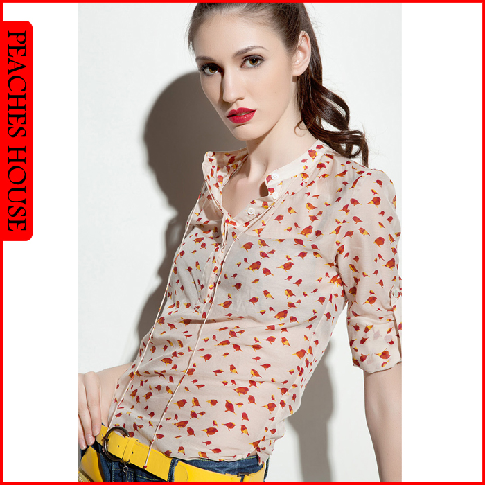 Free shipping Angelababy fashion sweet all-match vintage pattern long-sleeve print shirt female