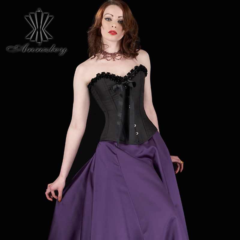 Free shipping Annzley tiebelt corset black laciness all-inclusive shapewear a357012 vintage