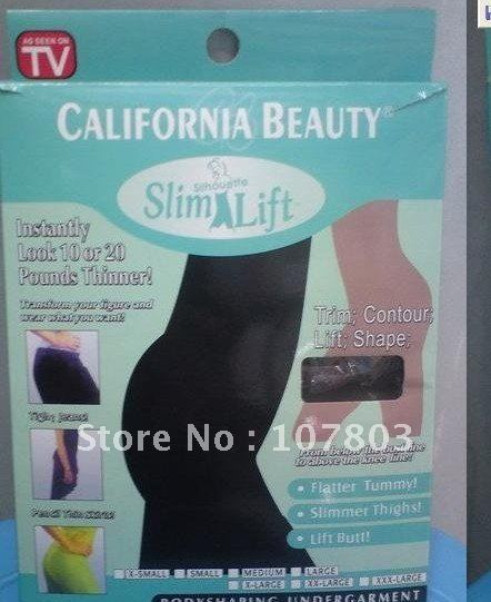 Free Shipping As Seen On TV Wholesale Beige and black Slim n lift/Slim Pants Body Shaper 5pcs/lot