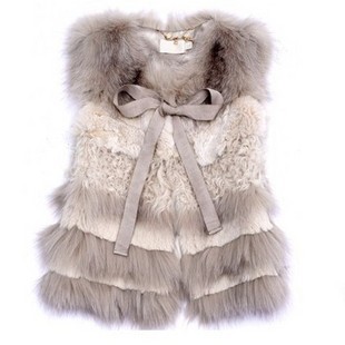 Free shipping Asuka 12 luxury fox fur berber fleece rabbit fur vest