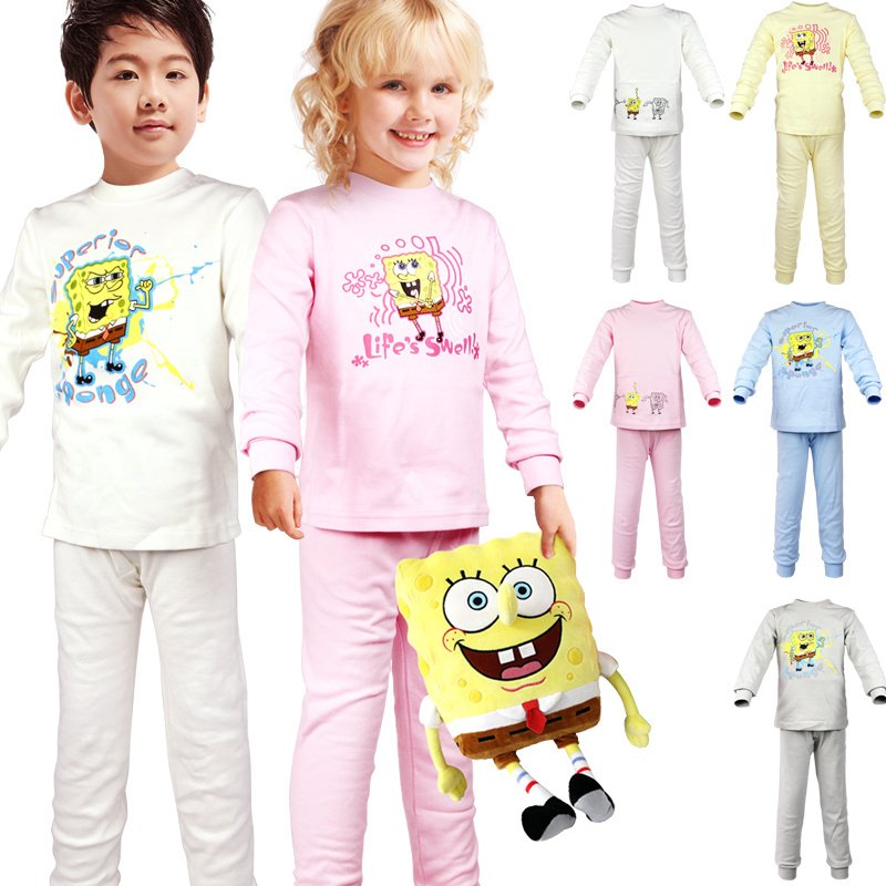 Free Shipping Autumn and winter 100% cotton child underwear set 100% cotton long johns lounge male child girls clothing
