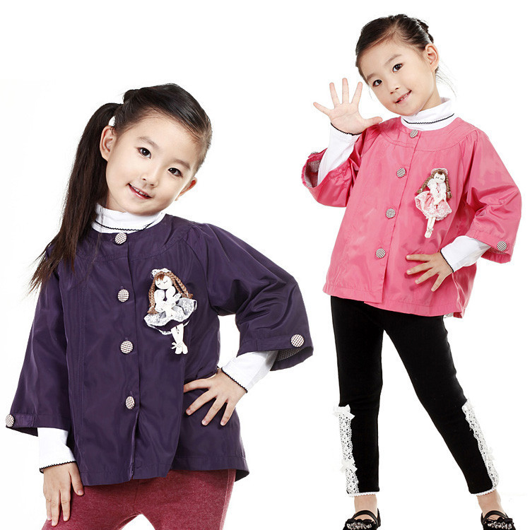 Free shipping Autumn and winter 2012 female child candy color shirt child outerwear trench cute shirt
