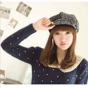 Free shipping Autumn and winter bow female cap quality octagonal cap newsboy cap millinery