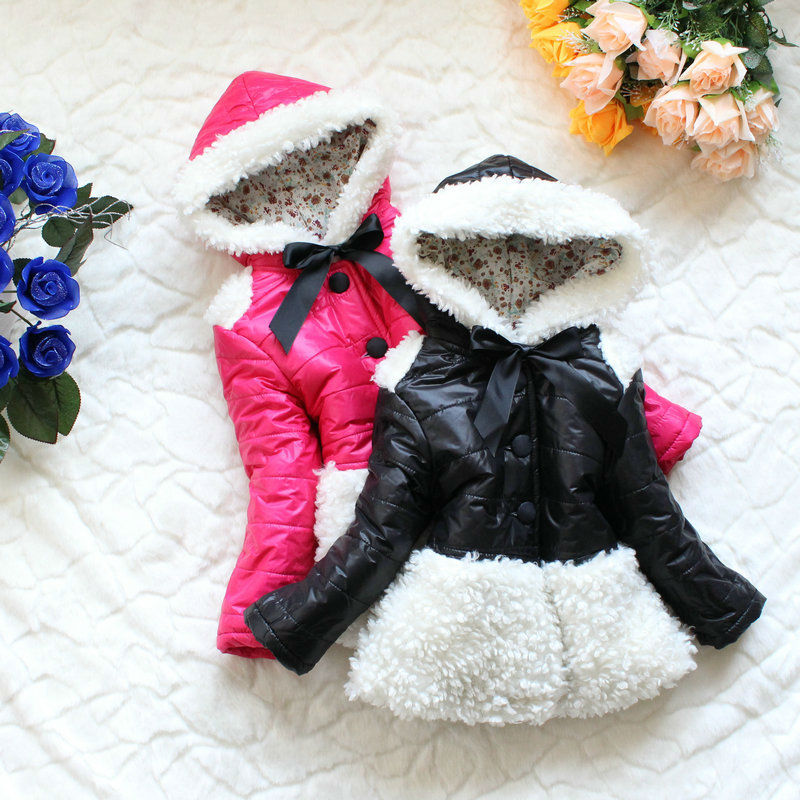 free shipping Autumn and winter children's clothing plush thickening wadded jacket girl's outerwear