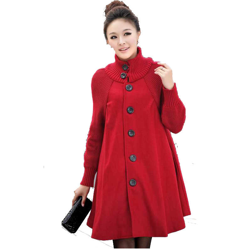 Free Shipping Autumn and winter fashion maternity clothing loose mantissas trench wool coat wool woolen outerwear