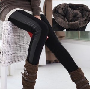 Free shipping Autumn and winter faux leather women pants boot plus size legging