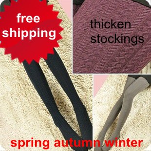 free shipping autumn and winter pantyhose vertical stripe twisted thick warm sexy leggings stockings