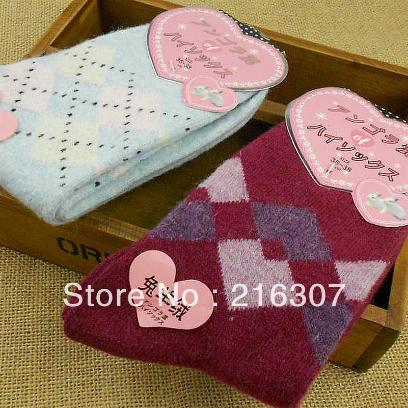 Free Shipping Autumn and winter rabbit wool socks