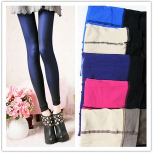 Free shipping Autumn and winter thin multicolour dog meat autumn and winter stockings double layer ankle length legging