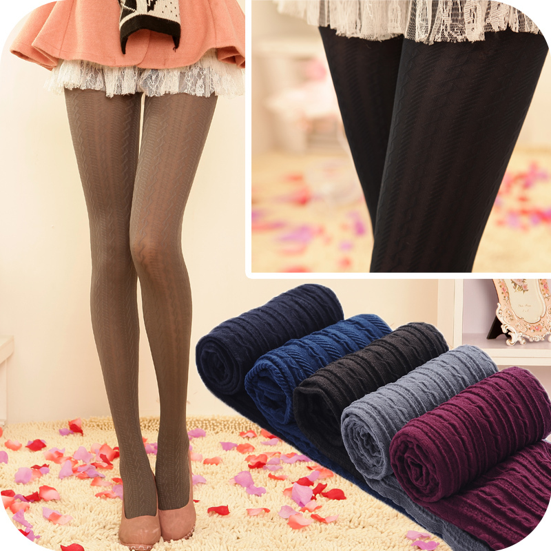 Free Shipping autumn and winter/  vertical stripe/Velvet pantyhose/ wheat/ thick/ basic