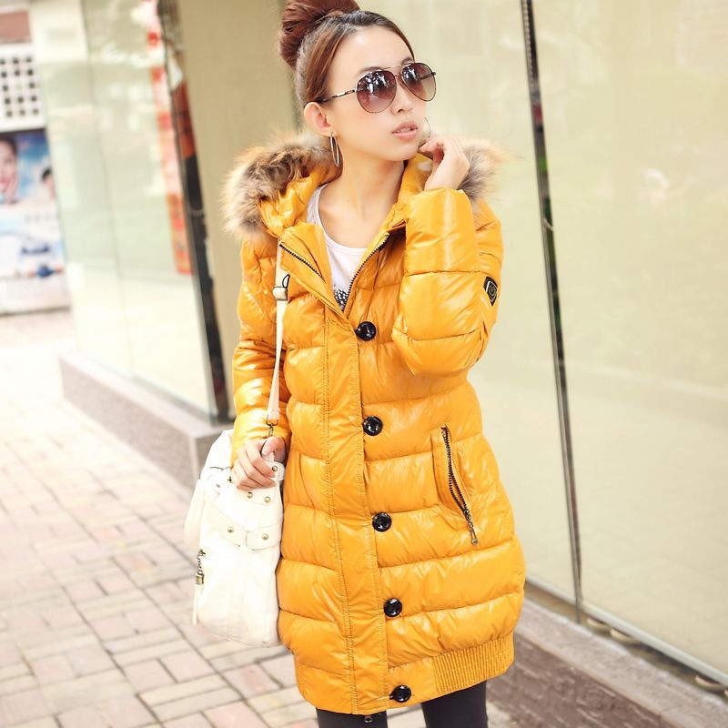 free shipping autumn and winter wadded jacket female medium-long outerwear slim brief women's cotton-padded jacket