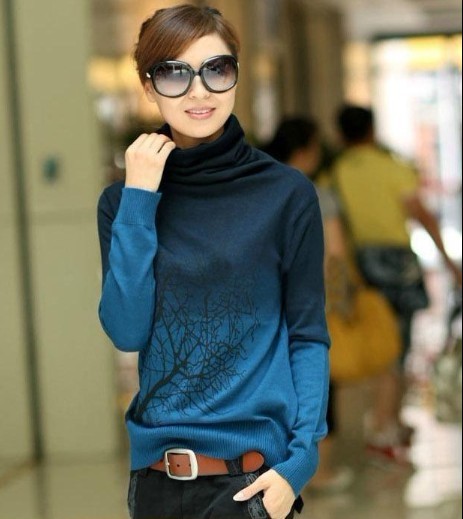 Free Shipping Autumn and winter women fashion sweater turtleneck long-sleeve sweater female short design cashmere sweater