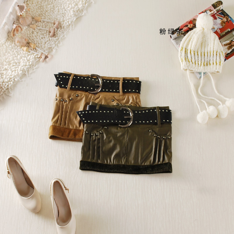Free shipping Autumn and winter women fur short skirt all-match thickening leather bust skirt slim hip skirt 110q487-5