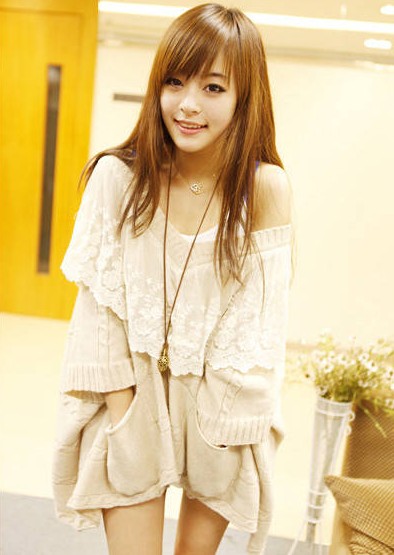 Free Shipping Autumn and winter women lace decoration V-neck cloak batwing sleeve plus size loose sweater