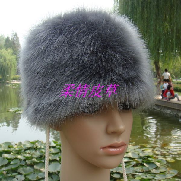 Free shipping Autumn and winter women's faux hats thickening fox fur hat thermal grey