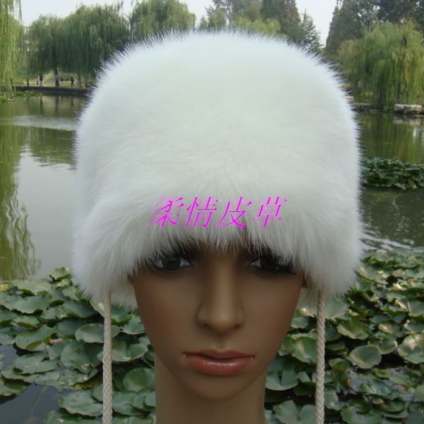 Free shipping Autumn and winter women's faux hats thickening fox fur hat thermal white