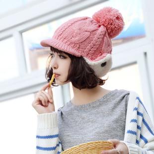 free shipping autumn and winter women's knitted hat cap ear warmers lei feng cap college