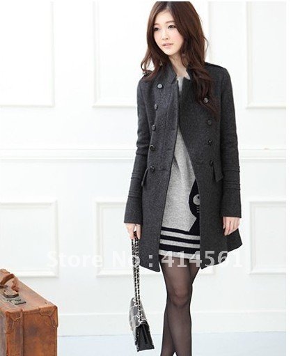 Free shipping autumn and winter woolen women's medium-long wool coat slim wool coat trench outerwear female