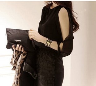 free shipping Autumn autumn new arrival strapless t-shirt elegant shirt ladies chiffon top 3024