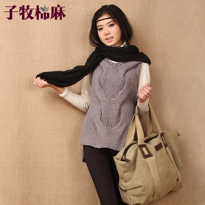 Free shipping Autumn female women's casual loose vest clip cardigan plus size cape sweater 1212