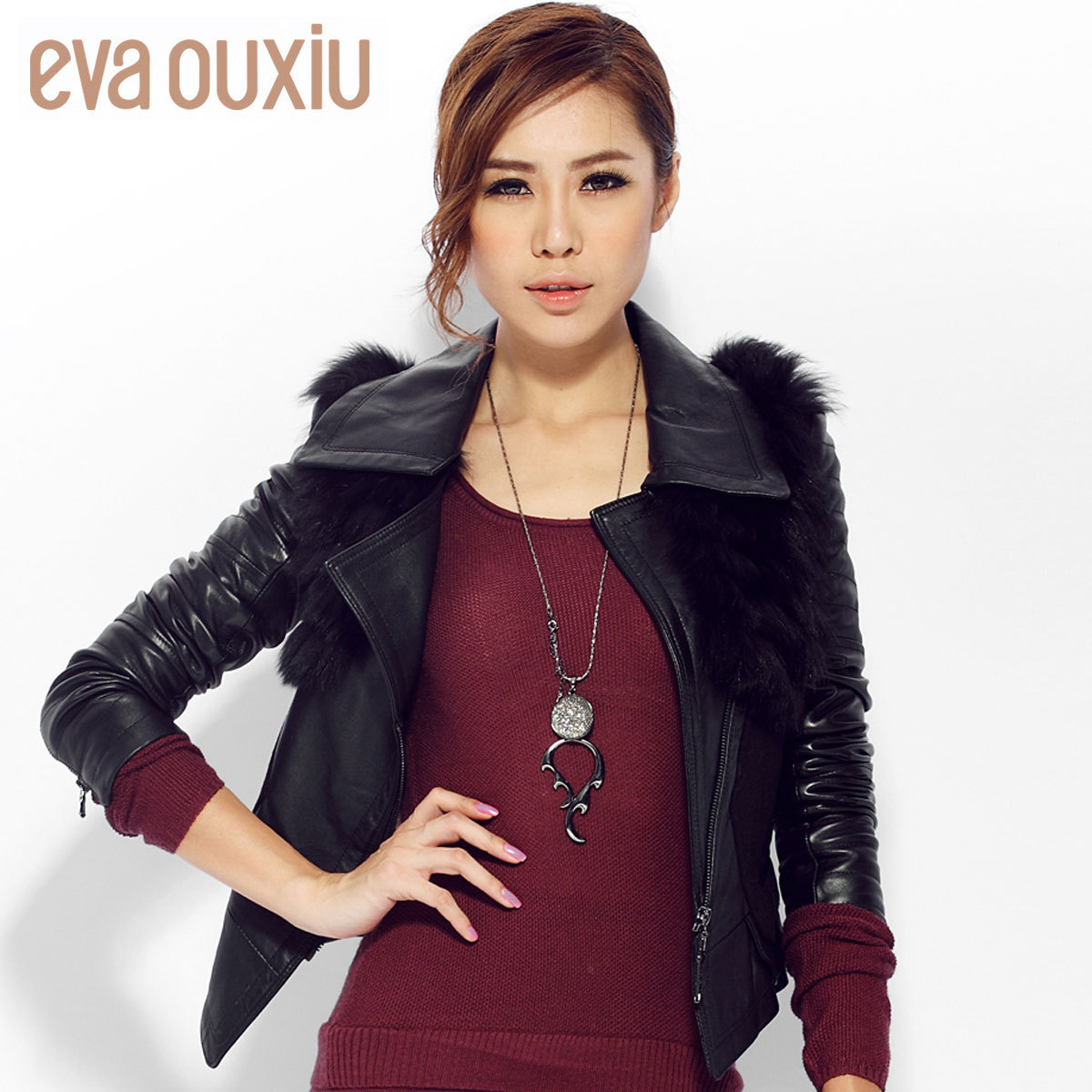 Free Shipping! Autumn high quality sheepskin fur slim short design genuine leather clothing outerwear female