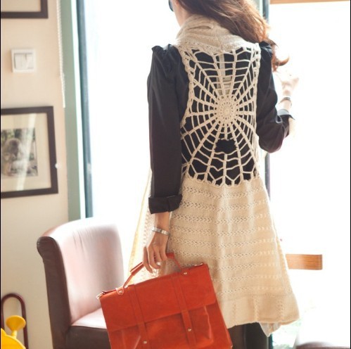 Free Shipping  autumn long design sleeveless cloak sweater vest sweater cardigan