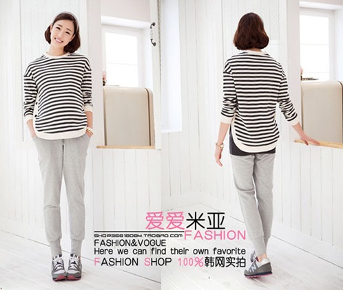 Free Shipping Autumn maternity clothing stripe side buckle short design maternity t-shirt maternity top