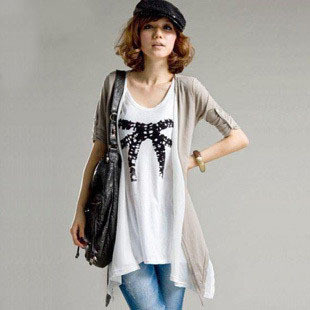 Free Shipping Autumn new arrival 2011 summer maternity clothing elegant faux two piece set maternity casual t-shirt 026 3b