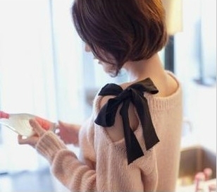 free shipping Autumn new arrival sweet pullover cutout sweater shirt strapless vintage sweater female loose