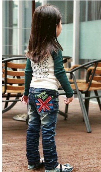 free shipping !   Autumn outfit han edition personality boy girl jeans 3476
