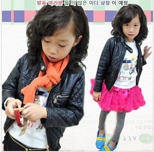 Free shipping !! Autumn outfit new children's wear Big fan girl's children Cotton leather coat Fashion jacket Beautiful clothes