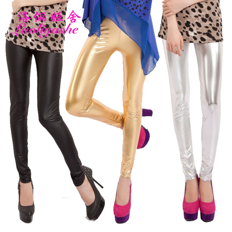 free shipping Autumn PU faux leather 2012 autumn ankle length legging female thin lengthen plus size