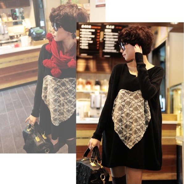 Free shipping autumn pure Knit long sleeve Long paragraph Women's O-neck Sweaters  (Drop shipping support!)