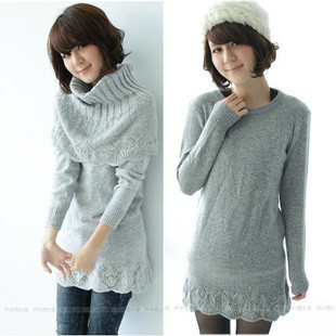 Free  shipping, Autumn sweater twinset medium-long ruffle rabbit hair sweater cape big muffler scarf