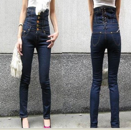 Free Shipping Autumn winter high waist jeans 9218 one piece wholesale