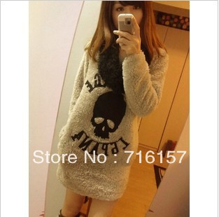 Free shipping Autumn Winter New Design CrossBones Long Sleeve O-neck Pullovers Sweater Women Lady for  Xmas gift