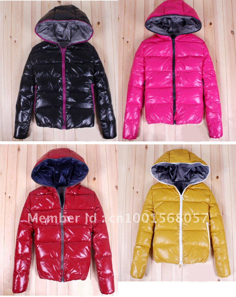 Free shipping!Autumn Winter New Style Fashion  Corea Bright color waterproof Down jacket Free size Four colors