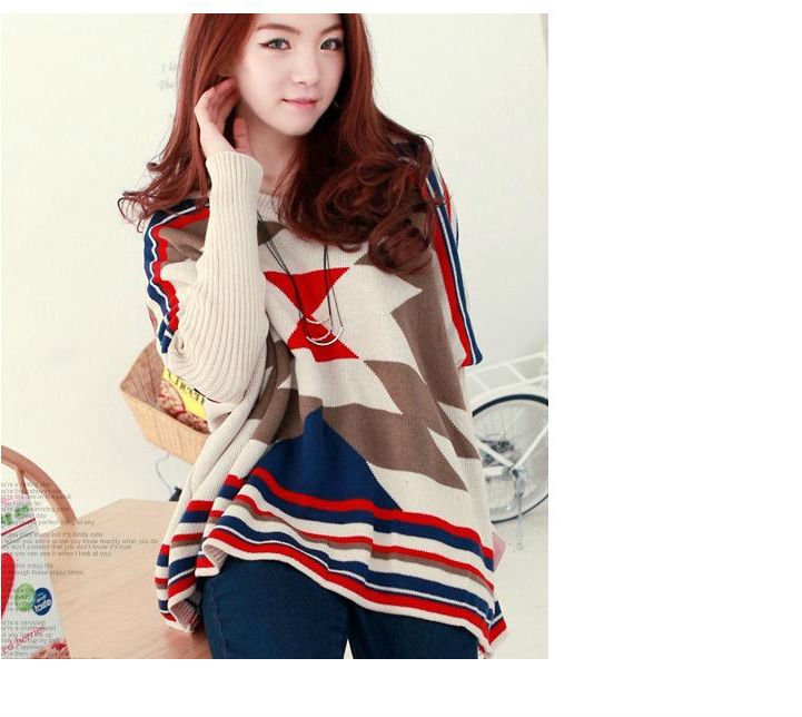 free shipping  autumn winter spring free size  fashion women sweater batwing sleeve loose knitted  colothing swt52-0077