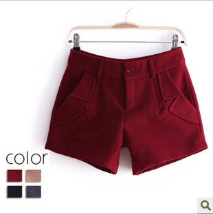 Free shipping autumn/winter women fashion slim comfortable wool shorts