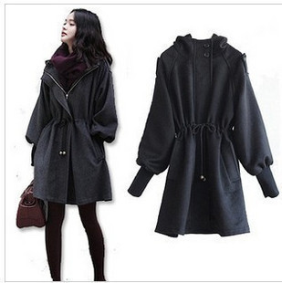 free shipping autumn winter women's overcoat plus size trench thickening sheep trophonema woolen outerwear female wind coat c018