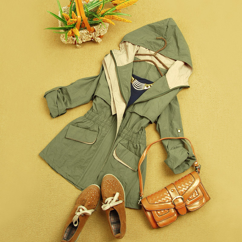 free shipping,  autumn women's autumn fashion new arrival elegant slim long-sleeve trench outerwear 251821c