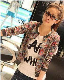 Free shipping Autumn women's plus size fashion single breasted slim cartoons long-sleeve coat