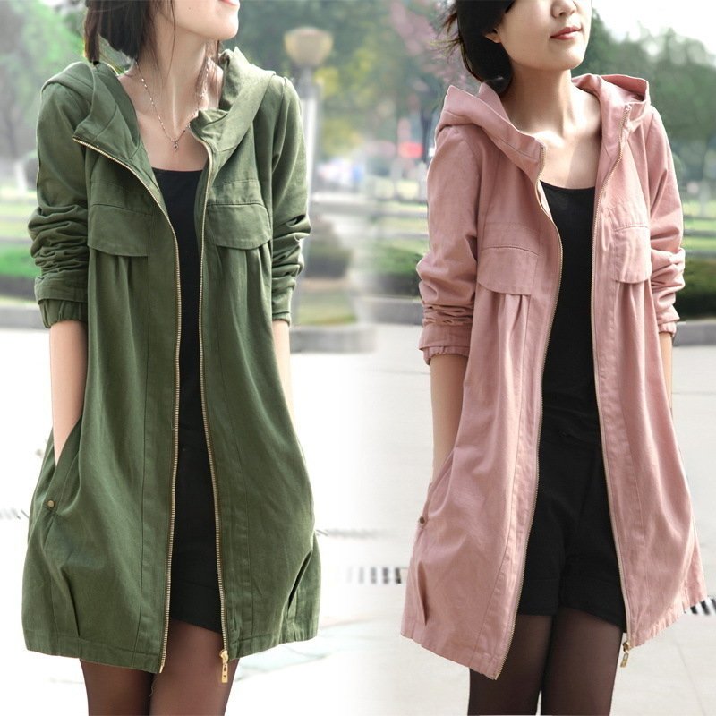 Free Shipping Autumn Women Trench Slim Plus Size Women's Long Design Casual Outerwear