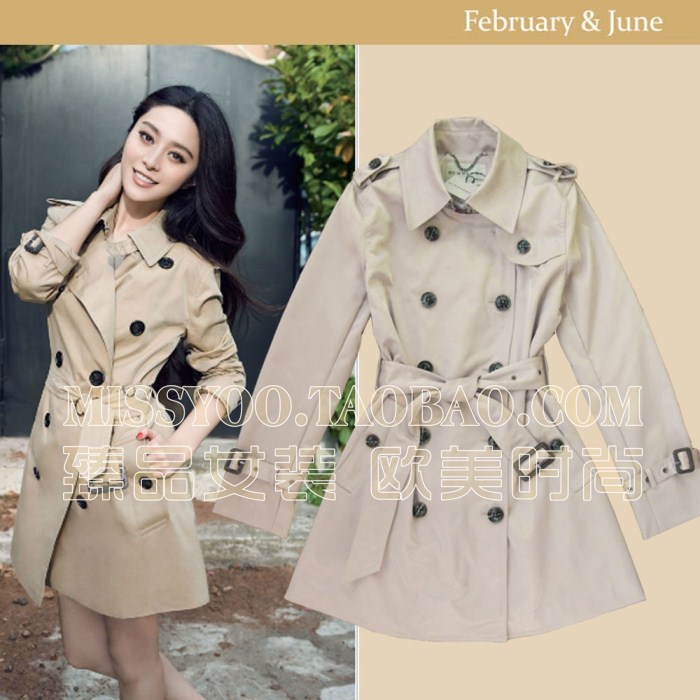 Free Shipping B double breasted turn-down collar medium-long thickening outerwear trench