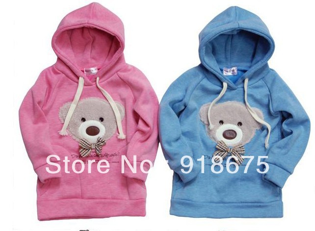 Free shipping B2w2 Bear Head Bowtie Sweater/ Hoodies clothes/Girl's Boy's Sweater/Kids Clothes/Kids Sweater/Babywear