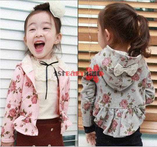 Free shipping! baby girls' autumn coat rose flower coat lace Tees/jacket baby blouse varabow jacket/hoodies girls' outfits 5pcs